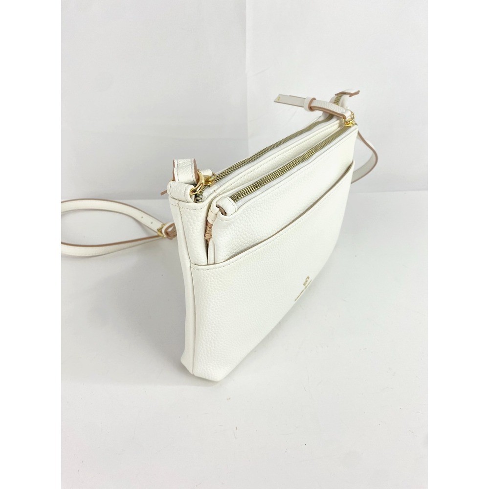Nanette Lepore Shoulder Bag White Faux Leather Purse Handbag Additional Pouch - Picture 10 of 13